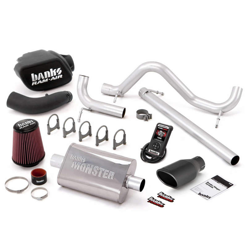 Jeep Wrangler Performance Exhaust - Banks Power - Stinger Sys w/ AutoMind - SS Single Exit - Black - `07-`11